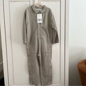 Zara Kids (NWT) 4-5 Gender Neutral Snap Button Utility Jumpsuit Coveralls